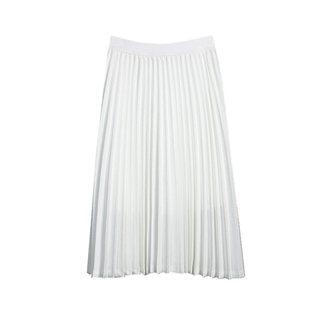 2020 spring and summer new Korean version chiffon white pleated skirt skirt women's skirt midi skirt high waist slim