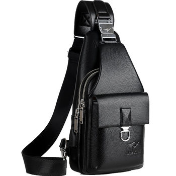 Mark kangaroo men's breast bag genuine leather shoulder bag slanted sports and casual bag crossbody bag men's small backpack trendy brand
