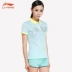 Giải phóng mặt bằng Li Ning Women Áo phông mùa hè Áo sơ mi ngắn tay Áo sơ mi nữ Quần áo sinh viên Quần áo APLJ448 - Áo polo thể thao Áo polo thể thao