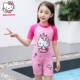 Hellokitty cô gái áo tắm cô gái võ sĩ liền kề áo tắm trẻ em nhỏ trẻ em lớn tay áo ngắn chống nắng đồ bơi