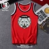 Mùa hè cotton cổ tròn giản dị thể thao thời trang đường phố không tay vest nam thương hiệu thủy triều vượt rào I-shirt áo phông phong cách Hồng Kông - Áo vest cotton Áo vest cotton