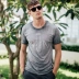 [Giải phóng mặt bằng] 2018 hè mới quần áo nam retro giặt cotton cũ cổ tròn áo thun ngắn tay nam 740 Áo phông nam hàng hiệu Áo phông ngắn