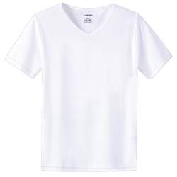 Short-sleeved T-shirt men's heart v-neck pure white t-shirt blood clothes pure cotton slim long-sleeved undershirt solid color bottoming shirt