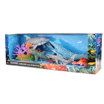 Marine Animal Joints Movable Edge Turtle Blue Whale Dolphin Killer Whale Octopus Crab Manta Ray Toy Shark Model