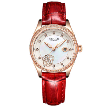 New Xiteng Watch Fashion Waterproof Women's Watch Fully Automatic Mechanical Watch Leather Strap Mother-Of-Pearl Dial Ct9088