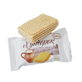 Russian Imported Small Farm-Style Sandwich Wafer Biscuits, Snacks, Stocking up on New Year's Goods, Chocolate 408g