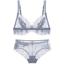 Woman's Secret Bralette Wireless Bra Set Transparent French Lace Underwear Sexy Embroidered Bra