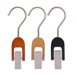 Solid wood scarf clip buckle multi-functional clothing store hat clip hook wooden single clip home rotation