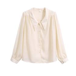 Yixiaoxiao top apricot doll collar shirt women's spring niche inner shirt