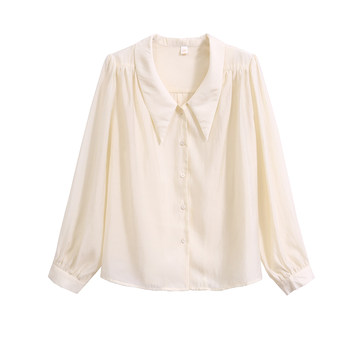 Yixiaoxiao top apricot doll collar shirt women's spring niche inner shirt