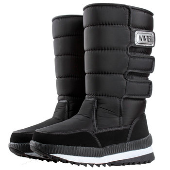 Northeast snow boots men's cotton shoes warm winter plus velvet thickening high top waterproof anti-slip men's shoes black size ຂະຫນາດໃຫຍ່