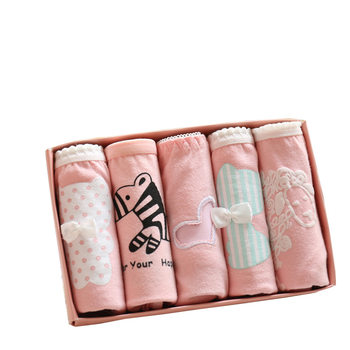 Boxed Women's Underwear, 100% Pure Cotton, Mid-Waist, Plus Size, for Chubby Girls, High School Students, Triangle Briefs