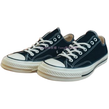 Converse 1970s ສີດໍາ retro high-top low-top sneakers ເກີບຜ້າໃບ 162050 162058