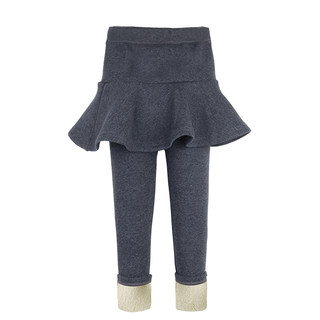 女童打底裤加绒假两件裙裤一体儿童冬季加厚裤子秋冬宝宝外穿裤裙