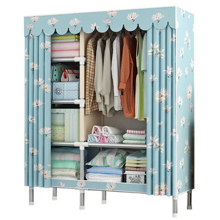 Simple wardrobe metal fabric home bedroom assembly rack