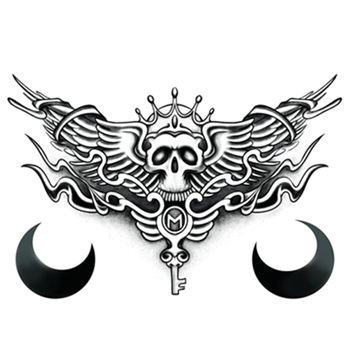 Flower Arm Girl Tattoo D110 Female Model Sanqian Same Style Tattoo Skull Flower Chest Tattoo Sticker