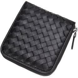 2023 ຮູບແບບໃຫມ່ woven wallet short ຫນັງແທ້ zipper multifunctional driver's license card holder sheepskin women's wallet wallet