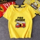 Fire Truck Boy Áo thun ngắn tay mùa hè Dress Big Boy Cotton T-shirt Little Girl Nửa tay áo Áo trẻ em - Áo thun