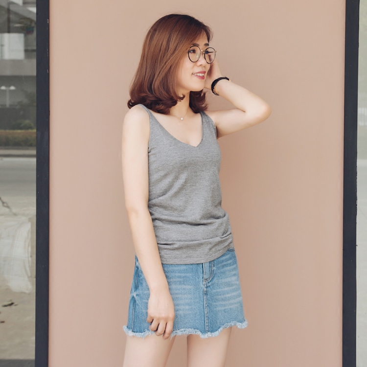 MAS&JM玛氏服饰 60支超细丝羊毛吊带针织衫 前后双V领 内搭必备