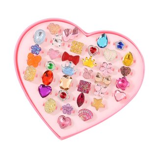 Children's ring girl princess imitation diamond crystal cute non-toy baby toddler gift cartoon gem set