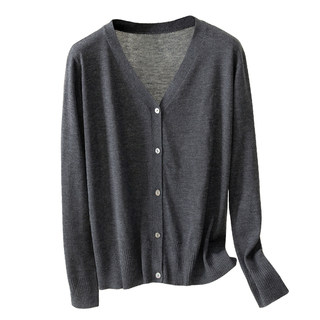 Wool knitted cardigan commuter V-neck loose