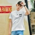 Vải Huyền thoại Mùa hè Động vật Thêu Ve áo Slim Polo Áo thun nam ngắn tay Áo sơ mi Thanh niên áo polo đen Polo