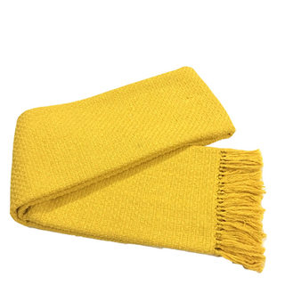 Bedside towel Decorative Blanket Yellow Light Luxury Orange Tassel Take Blanket Towel Cover Blanket Plain Sofa Towel Bedside Blanket Bed Flag