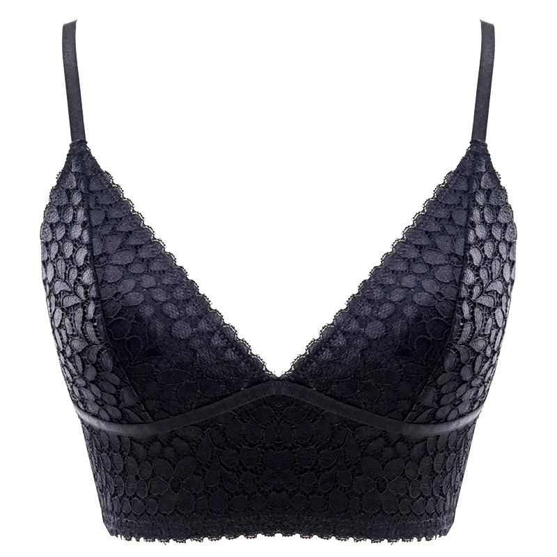 bralette mùa hè Pháp không có vòng thép sexy mỏng ren áo ngực hình tam giác tách đồ lót cô gái.