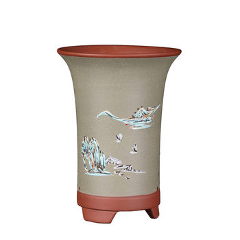 Purple sand green plant ceramic orchid pot