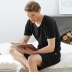 Phần mỏng kích thước lớn đồ lót nam cotton lỏng dịch vụ đồ ngủ tại nhà áo sơ mi nam đơn mảnh cotton mùa hè áo thun ngắn tay đồ bộ thể thao Pyjama
