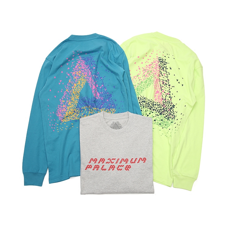 现货 潮玩艺 PALACE 17FW TRI-FLECT LONGSLEEVE 碎片三角长袖T恤