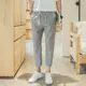 Quần nam mùa thu quần linen Xu hướng Hàn Quốc quần ống rộng chân cotton và vải lanh chín điểm quần harem quần short nam quần ống rộng nam
