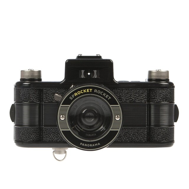 Wide-format toothed film camera LOMO135 panoramic view