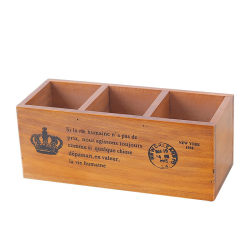 Zakka creative desktop simple wooden cosmetics storage box multifunctional pen holder to store succulent potted plants