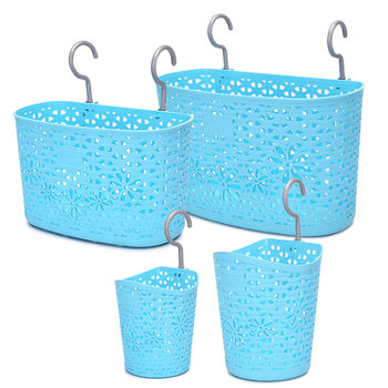 Fashionable hanging hook hanging basket hollow storage basket storage basket kitchen bedroom bathroom storage basket car hanging basket