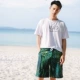 Cặp đôi mới bơi đồ bơi ba mảnh kiểu dáng nước hoa nhỏ kỳ nghỉ bên bờ biển bãi biển quần nam phù hợp với áo tắm phụ nữ - Vài đồ bơi 	đồ đi biển cặp đôi	