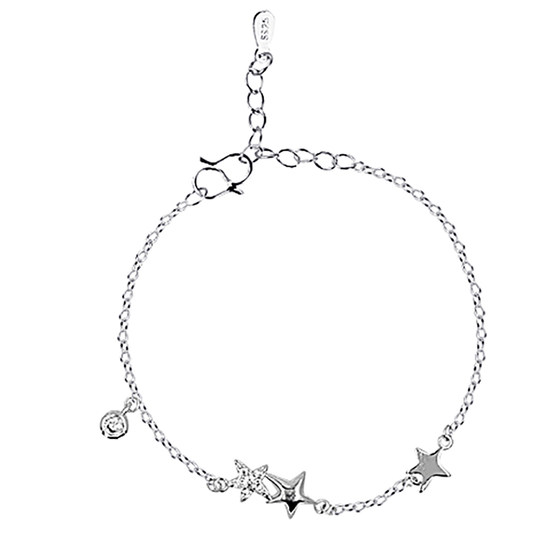 S925 Silver Star Star Bracelet Female Student Simple Korean Personalized Girlfriends Silver Bracelet Net Red Design Non -Jewelry