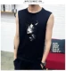Áo thun cotton nam không tay XL áo dài ngang vai mỏng phần thể thao áo bóng rổ XL rộng vai vest thủy triều áo khoác ghi lê nam