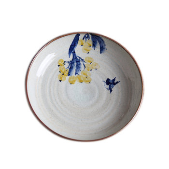 Hand-painted underglaze colored flower art chinese style dish plate
