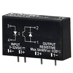 PCB 핀 유형 솔리드 스테이트 릴레이 PM5D 3~32vdc 비접촉 릴레이 DC 제어 DC 5A 24V