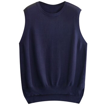 Plus size plus size knitted women's coat spring and autumn woolen vest korean style loose pullover sweater waistcoat for fat mm