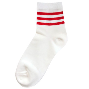 Summer Solid color thin three-stripe pure cotton street shootings long-tube high-tube socks white socks for men mid-calf trendy socks sports socks for men