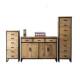 American retro style distressed iron solid wood storage cabinet