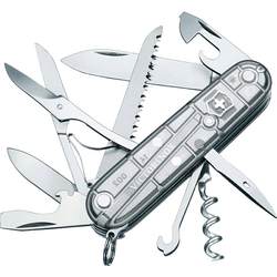 Victorinox Swiss Army Knife 91MM Transparent Silver Hunter 1.3713.T7 Multifunctional Folding Swiss Army Knife