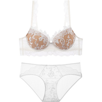 Bao shiyan ຝຣັ່ງຊຸດຊັ້ນໃນຂອງແມ່ຍິງ sexy lace underwear ແມ່ຍິງບາງຂະຫນາດໃຫຍ່ເຕົ້ານົມຂະຫນາດໃຫຍ່ bra ຂະຫນາດນ້ອຍເຕົ້ານົມ push-up ສະດວກສະບາຍ bra