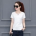 Mùa hè 2019 phiên bản mới của Hàn Quốc áo thun tự nhiên ngắn tay hoang dã nữ cỡ lớn áo sơ mi nữ từ bi - Áo phông áo phông trơn Áo phông