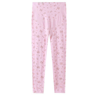 Caleçon long de maternité pur coton pantalon de maintien du ventre pyjama caleçon une seule pièce imprimé coton maternel caleçon long de maintien du ventre réglable