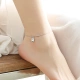 Phiên bản Hàn Quốc S925 bạc vàng hồng hạt tròn mắt cá chân cười cá tính nữ trang sức bạn gái chuỗi chân