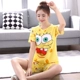 Mùa hè tay áo ngắn cộng với chất béo cotton kích thước lớn vài bộ đồ ngủ nam và nữ béo mm 200 kg dịch vụ tại nhà phù hợp với bộ đồ hai mảnh