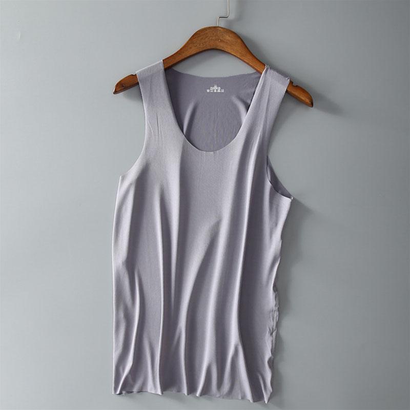 Không quét vest nam chặt chẽ tốc độ thể thao đàn hồi băng khô băng tay t-shirt Vòng cổ đáy áo vai bãi biển mùa hè